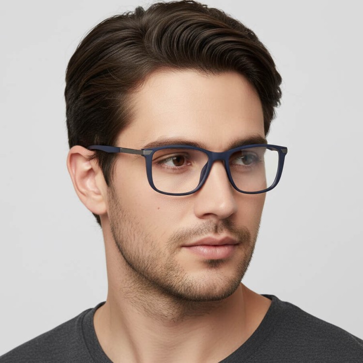 2w1 Okulary do komputera + nakładka przeciwsłoneczna na magnes Clip-On 25160C granatowy