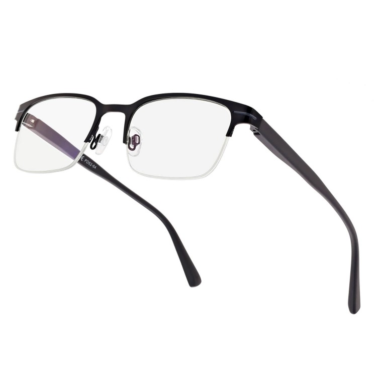 Męskie okulary +2.25 do czytania i komputera Blue Light+Antyrefleks STL281A czarny/grafitowy