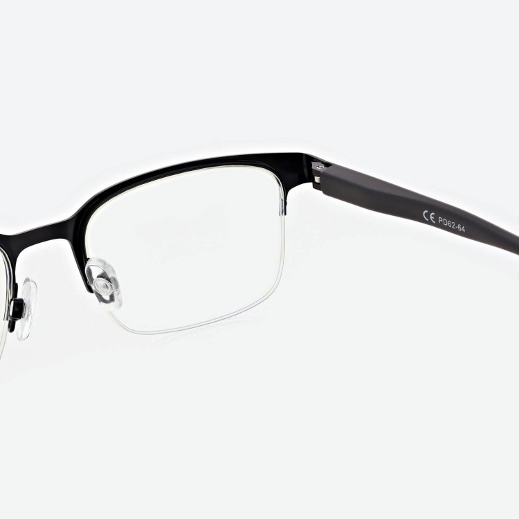 Męskie okulary +2.25 do czytania i komputera Blue Light+Antyrefleks STL281A czarny/grafitowy