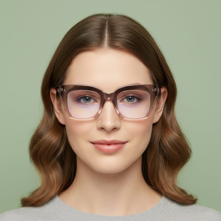 Damskie okulary do czytania i komputera Blue Light oprawki korekcyjne z akcesoriami STL286 modelka-.jpg