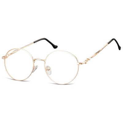 Okulary oprawki okrągłe zerówki metalowe korekcyjne L120C