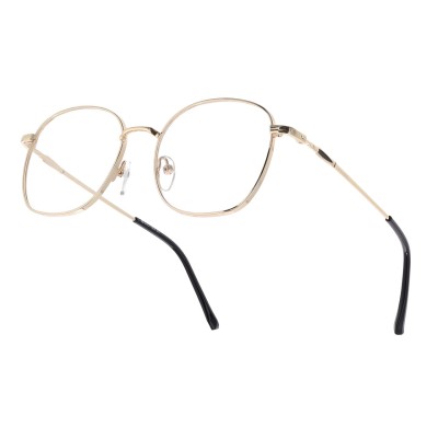 Złote okulary oprawki zerówki metalowe korekcyjne L125c