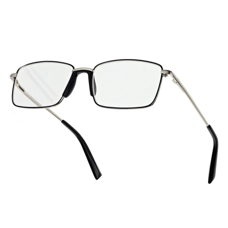 Plusy +1.00 Męskie okulary do czytania korekcyjne FLEX ST333 srebrne