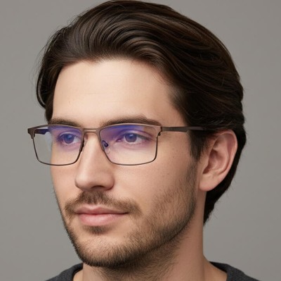 Brązowe męskie okulary do komputera BLUE LIGHT zerówki 2553E