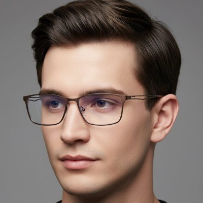 Męskie brązowe okulary do komputera BLUE LIGHT zerówki 2554B