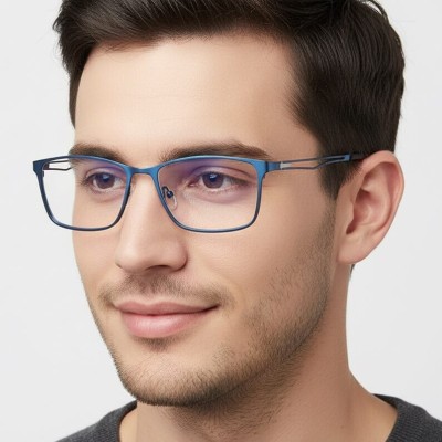 Męskie niebieskie okulary do komputera BLUE LIGHT zerówki 2554C