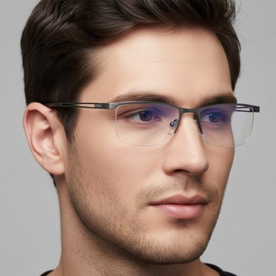 Żyłkowe męskie okulary do komputera TV smartfona BLUE LIGHT zerówki grafitowe 2596C