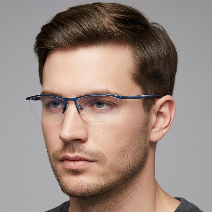 Okulary na żyłkę do komputera TV smartfona BLUE LIGHT zerówki niebieskie 2597D