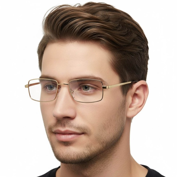 Plusy +2.00 Fotochromowe okulary do czytania z flexami ST342B złote