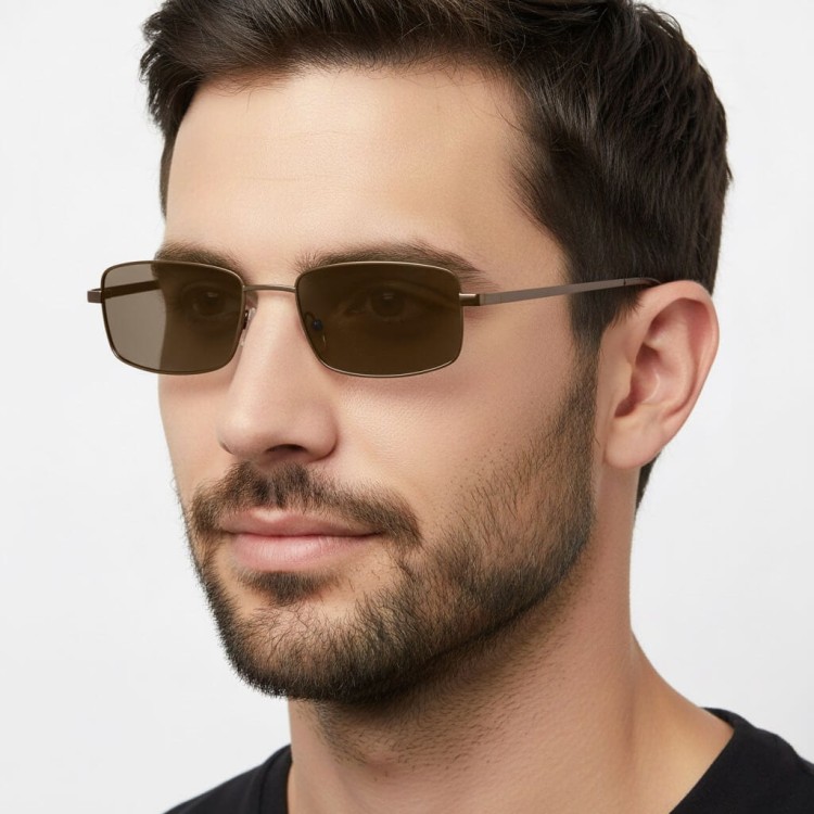 Plusy +4.00 Fotochromowe okulary do czytania z flexami ST342A brązowe