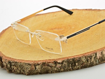 Bezramkowe prostokątne oprawki okularowe ALANIE na teleskopach STAL1 Złoty/Czarny