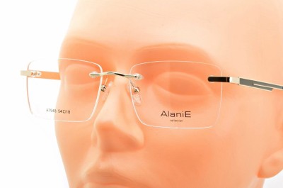 Bezramkowe prostokątne oprawki okularowe ALANIE na teleskopach STAL1 Złoty/Czarny