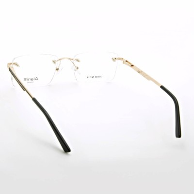 Bezramkowe prostokątne oprawki okularowe ALANIE na teleskopach STAL1 Złoty/Czarny
