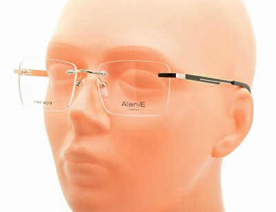 Bezramkowe prostokątne oprawki okularowe ALANIE na teleskopach STAL1 Złoty/Czarny