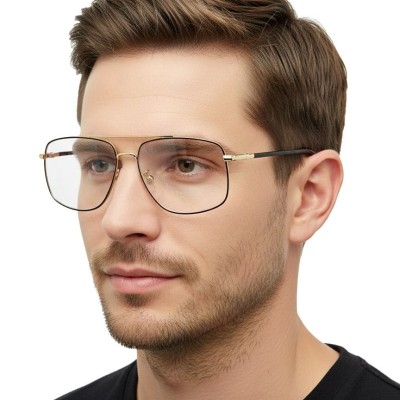 Męskie okulary pilotki zerówki do komputera BLF filtr EST-131K-16 Estillo