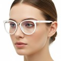 Białe okulary damskie z filtrem BLUE LIGHT do komputera zerówki EST-109K-5