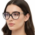 Okulary damskie z filtrem BLUE LIGHT do komputera zerówki EST-108K-1 Estillo modelka