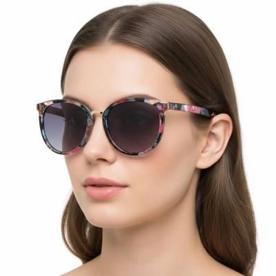 Damskie okulary przeciwsłoneczne polaryzacyjne w kwiatki EST-04