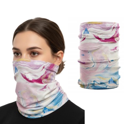 Elastyczny damski cienki komin na szyję różowy - SC.09 SARDONYX