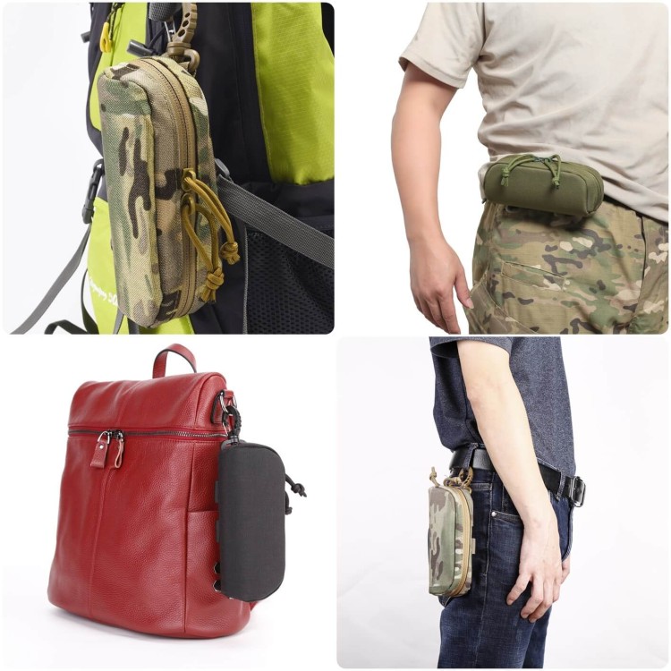 Taktyczne etui na okulary - KHAKI mocne z karabińczykiem ET-137B