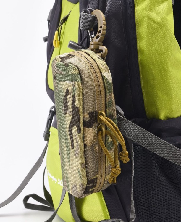 Taktyczne etui na okulary - KHAKI mocne z karabińczykiem ET-137B