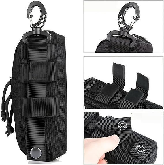 Taktyczne etui na okulary - KHAKI mocne z karabińczykiem ET-137B