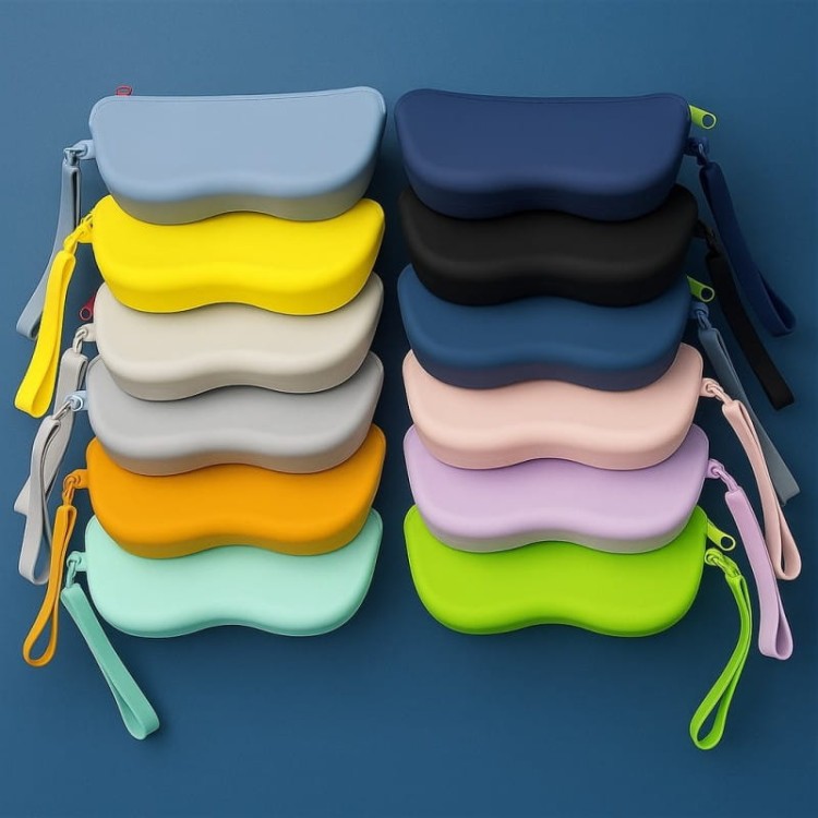 Sylikonowe etui na okulary z poręcznym uchwytem ET-139A miętowe