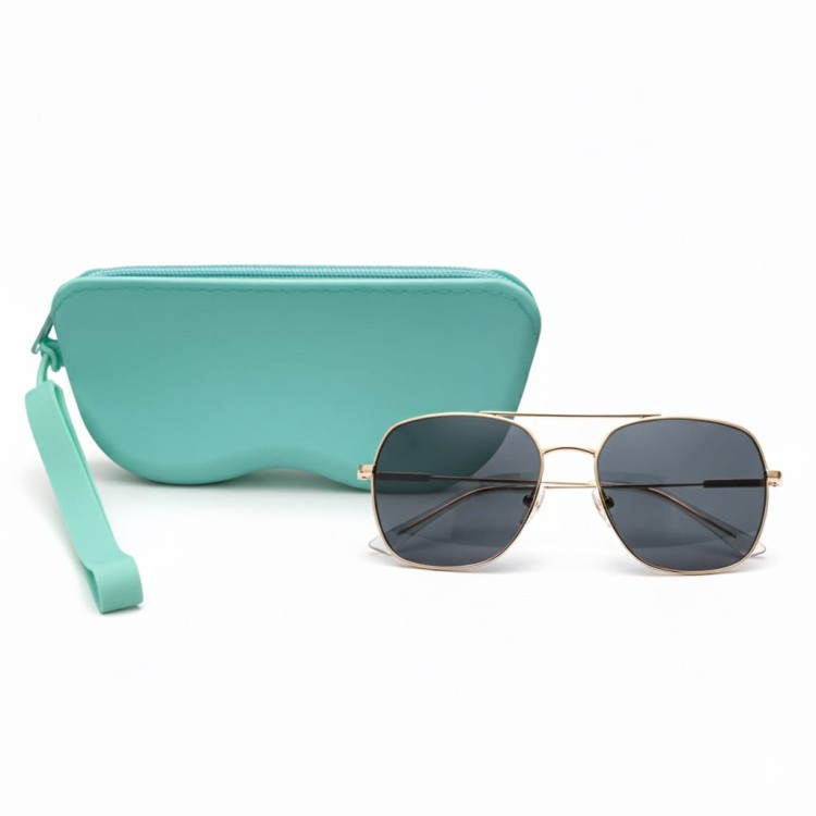 Sylikonowe etui na okulary z poręcznym uchwytem ET-139A miętowe