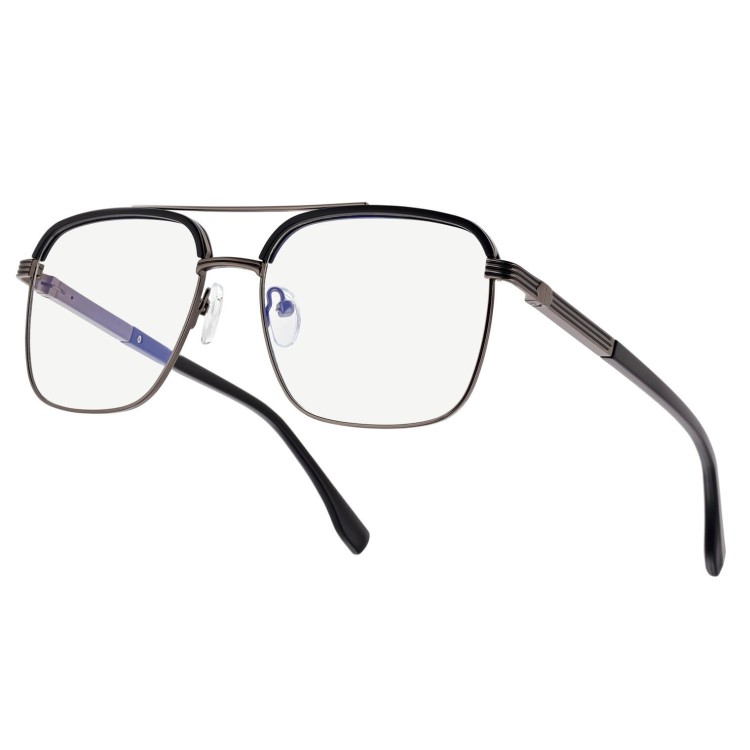 Okulary pilotki zerówki z filtrem Blue Light 25177A czarny/grafit
