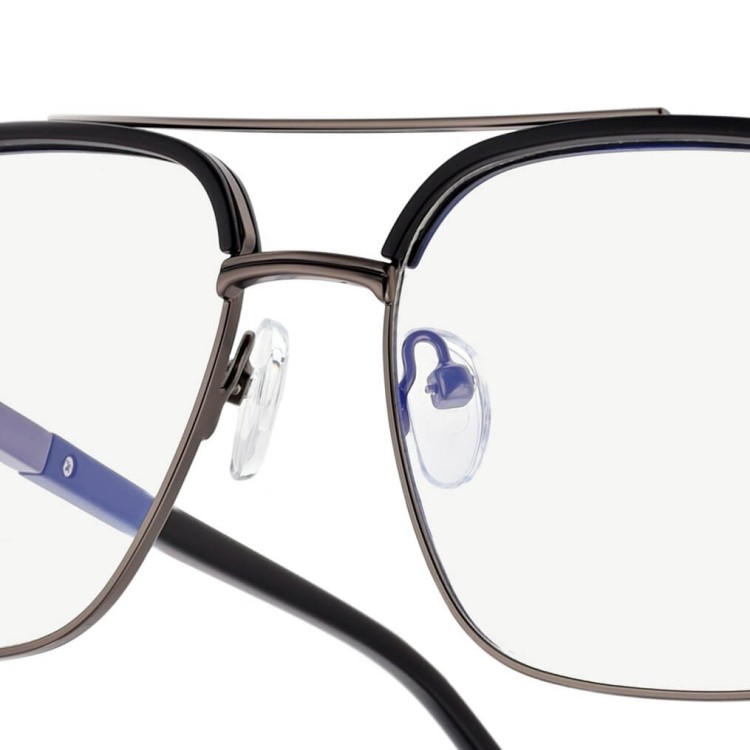 Okulary pilotki zerówki z filtrem Blue Light 25177A czarny/grafit