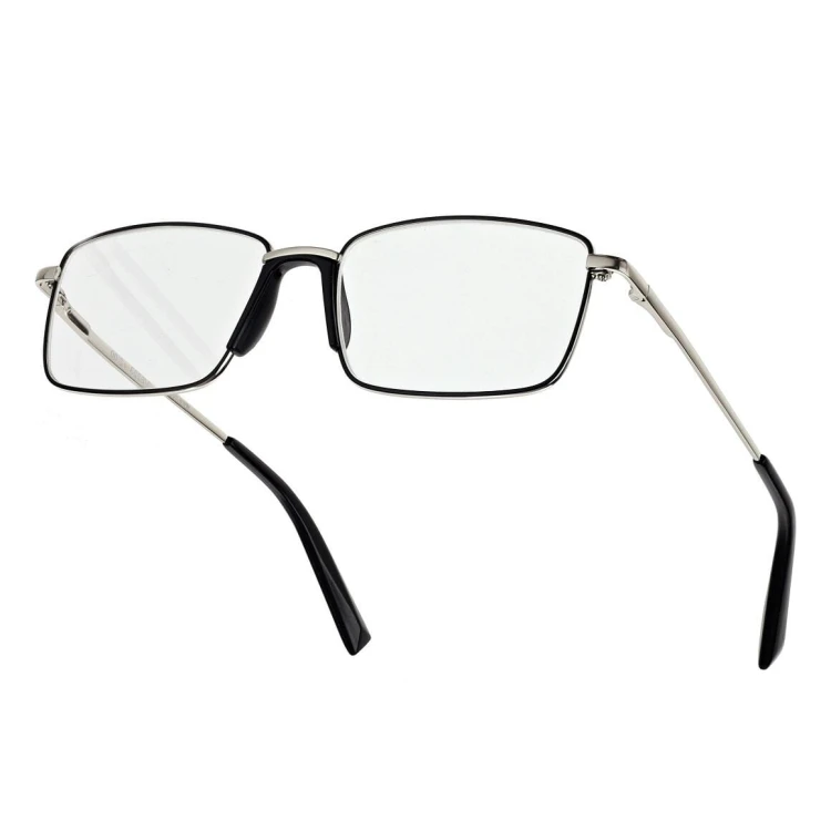 Plusy +1.50 Męskie okulary do czytania korekcyjne FLEX ST333 srebrne
