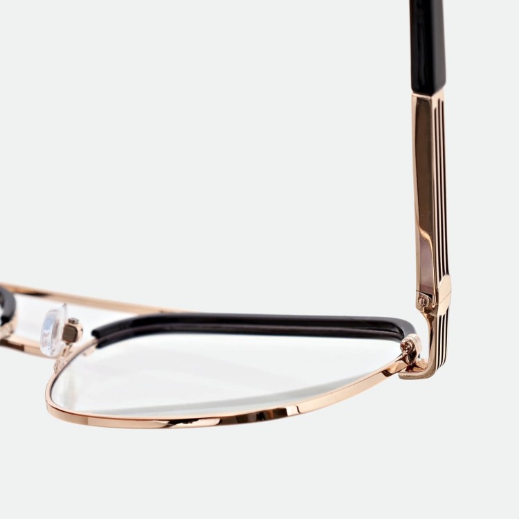 Okulary pilotki zerówki z filtrem Blue Light 25177C beż/złoty