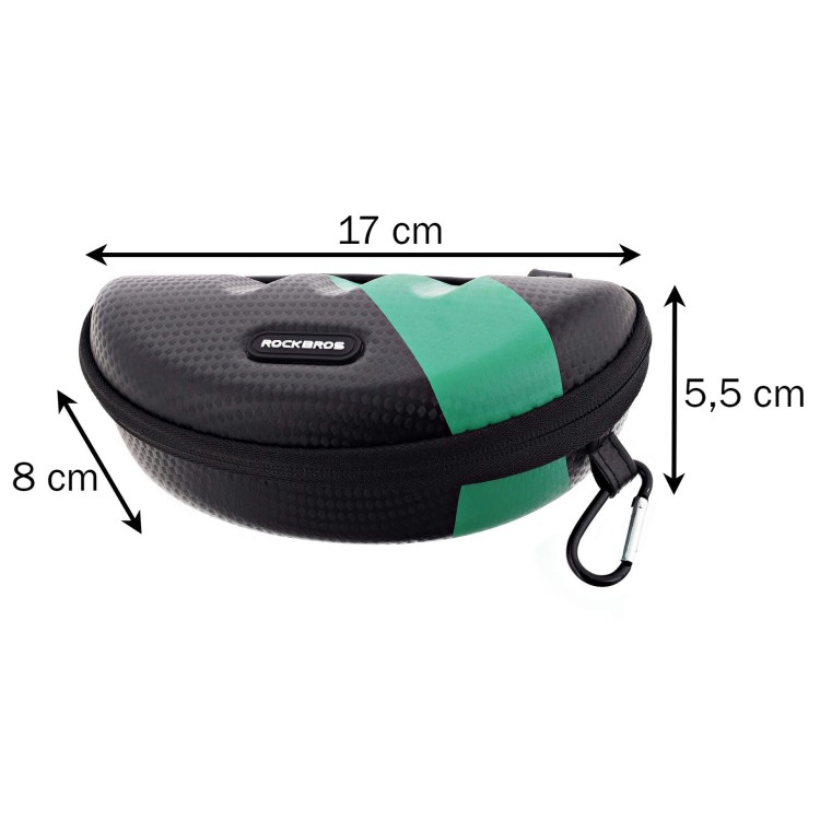 Etui na okulary sportowe ROCKBROS black carbon/green ET-ROCK-3