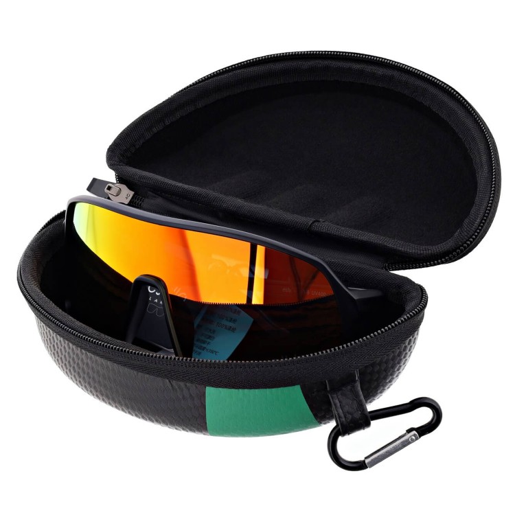 Etui na okulary sportowe ROCKBROS black carbon/green ET-ROCK-3