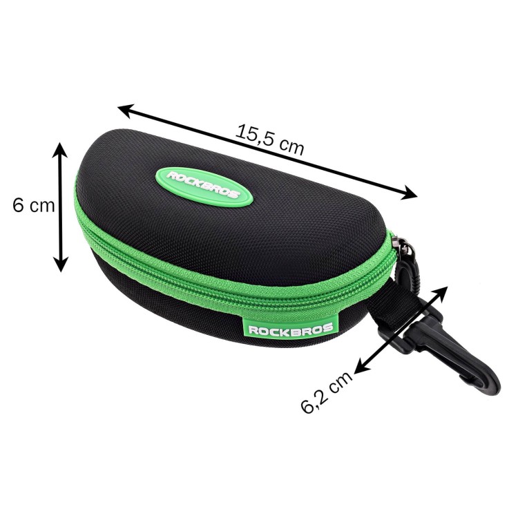 Juniorskie etui na okulary ROCKBROS black/green ET-ROCK-1