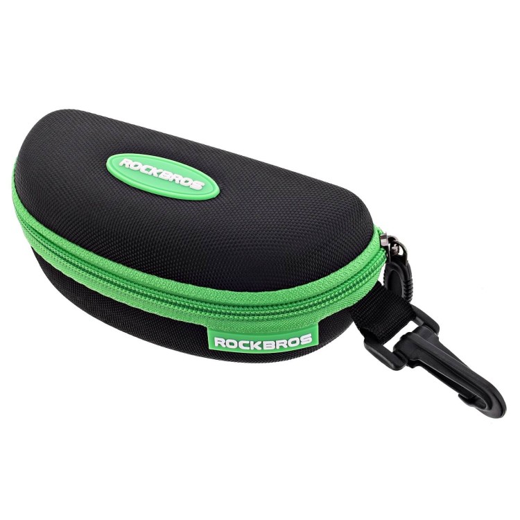 Juniorskie etui na okulary ROCKBROS black/green ET-ROCK-1