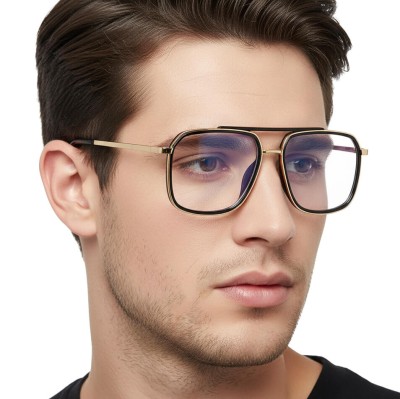 Gotowe pilotki okulary zerówki do komputera z filtrem BLUE Light 25120 czarny/złoty