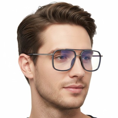 Gotowe pilotki okulary zerówki do komputera z filtrem BLUE Light 25120A granat/srebrny