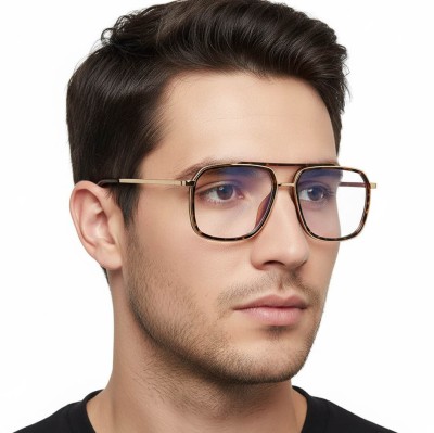 Gotowe pilotki okulary zerówki do komputera z filtrem BLUE Light 25120B panterka/złoty