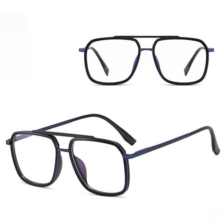 Gotowe pilotki okulary zerówki do komputera z filtrem BLUE Light 25120E granatowo/czarny