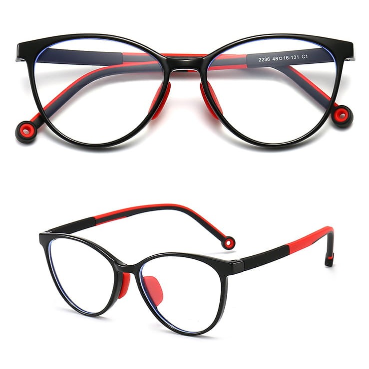 Okulary dla dzieci zerówki do komputera z filtrem Blue Light 25183 czarno-czerwone.jpg