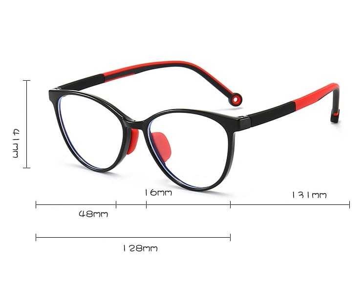 Okulary dla dziewczynki zerówki do komputera z filtrem Blue Light 25183A granat/niebieski