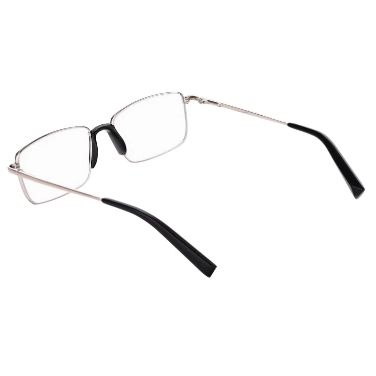Plusy +1.50 Męskie okulary do czytania korekcyjne FLEX ST333 srebrne