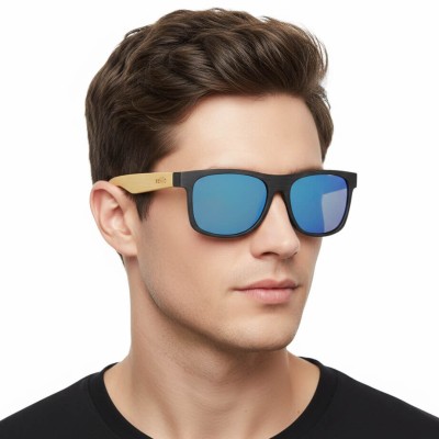 Drewniane okulary przeciwsłoneczne polaryzacyjne lustrzane EST-406