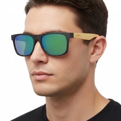 Drewniane męskie okulary przeciwsłoneczne z polaryzacją i filtrem UV400 EST-406A