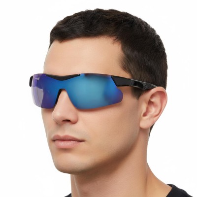 Okulary sportowe przeciwsłoneczne z polaryzacją lustrzane ESTILLO EST-412-10 blue/black