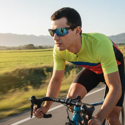 Okulary sportowe przeciwsłoneczne z polaryzacją lustrzane ESTILLO EST-412-10 blue/black