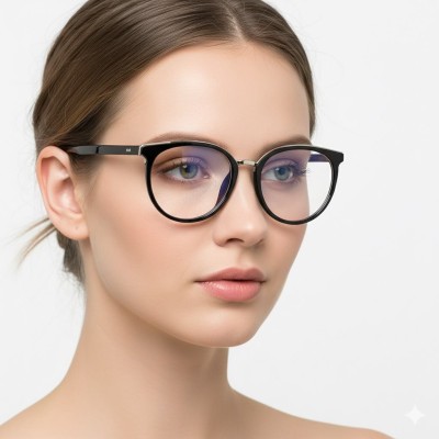 Okulary damskie zerówki kocie z filtrem Blue Light do komputera POL-BLF-727K czarne