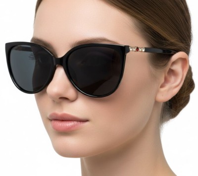 Okulary przeciwsłoneczne damskie polaryzacyjne kocie POL-828 czarne