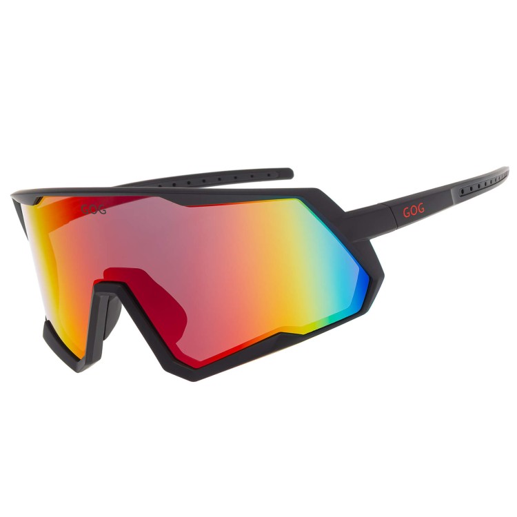 Duże okulary przeciwsłoneczne sportowe GOG E608-2 czarny/tęczowy